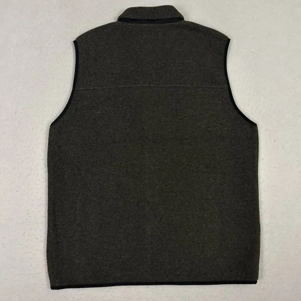Smartwool Mens Large Fleece Vest Winter Moss Gray Merino Wool Second Cut NWT